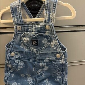 Kids Blue Floral Overalls
